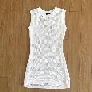 Tahari White Crochet Mini Cover up Dress M